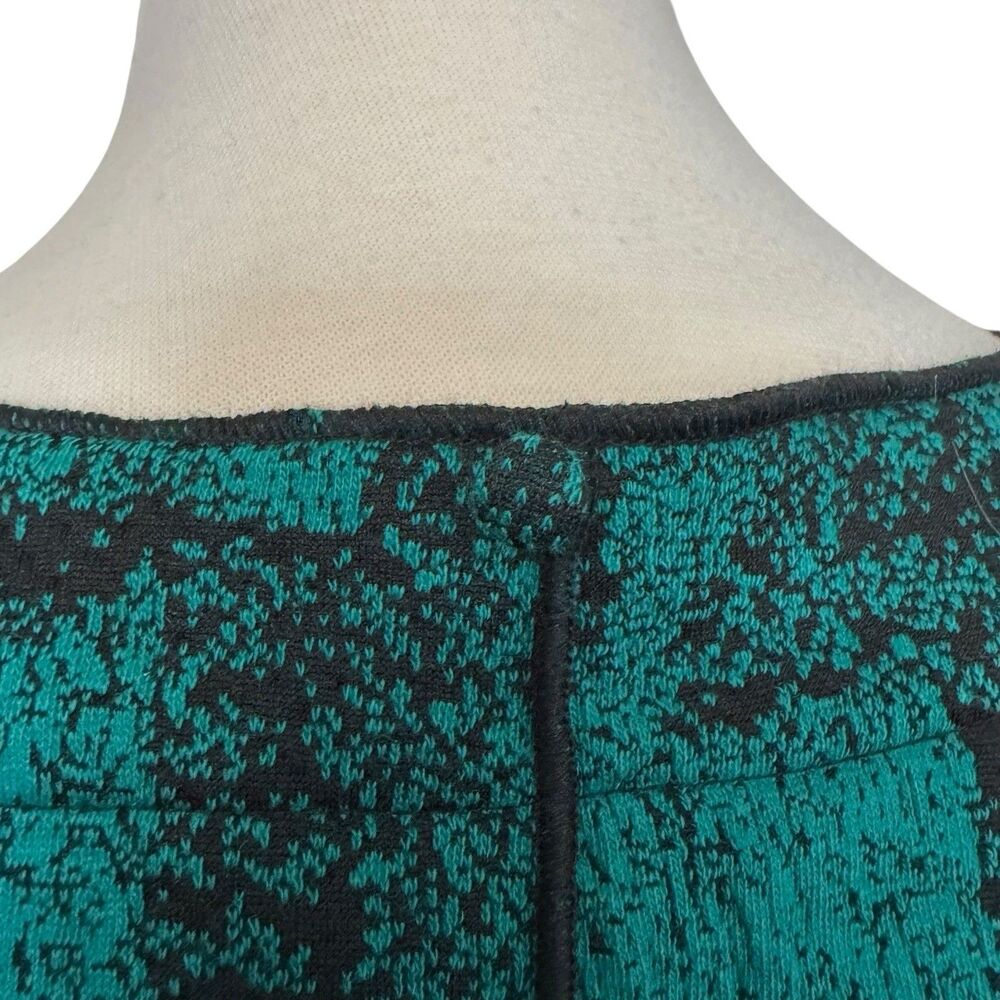 Ali Miles Textured Knit Tunic Top Removable Cowl Neck Scarf Green Black Size XL - Picture 13 of 16